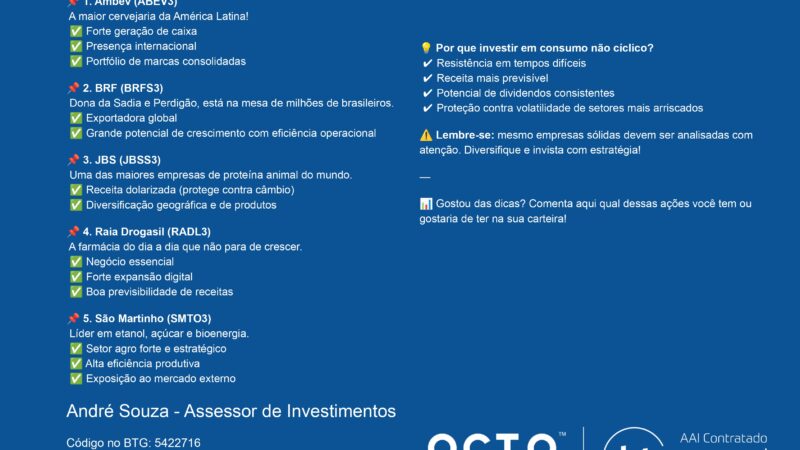 5 Principais Ações de Consumo Não Cíclico na B3: Estabilidade e Oportunidade para Investidores