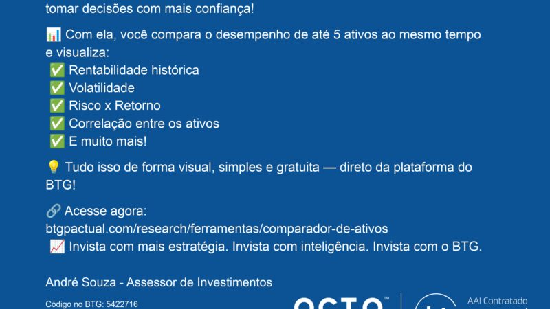 Comparador de Ativos BTG Pactual: como funciona e por que usar?