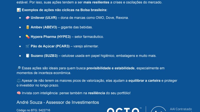 O que são ações não cíclicas e por que elas são importantes na sua carteira de investimentos?