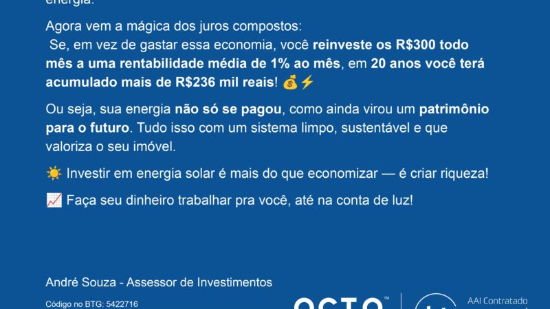 🌞 E se sua conta de luz virasse uma fonte de renda?