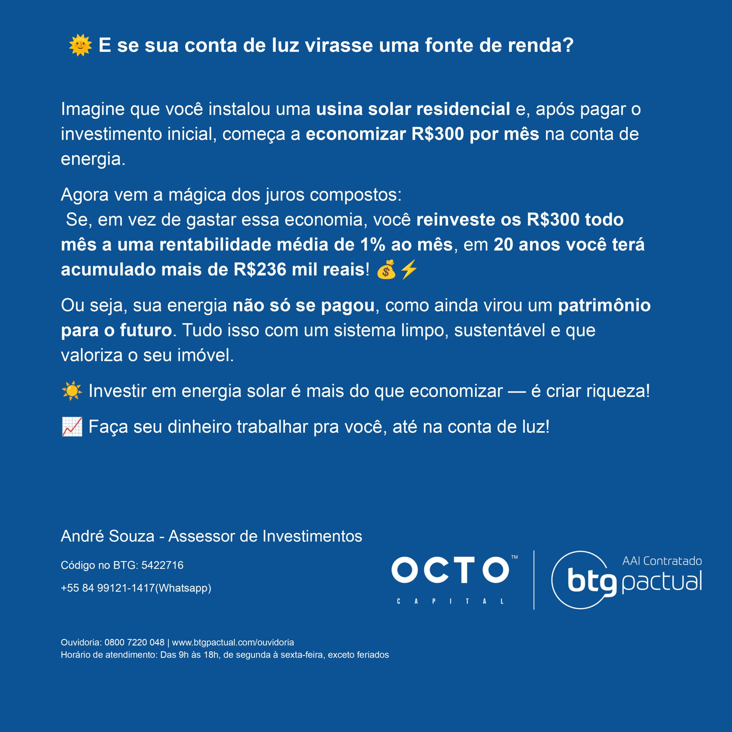 🌞 E se sua conta de luz virasse uma fonte de renda?