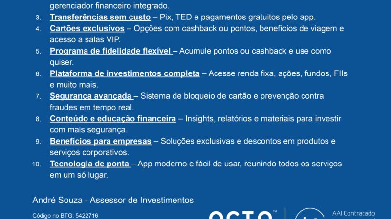 10 Motivos para Ser Cliente do BTG Pactual