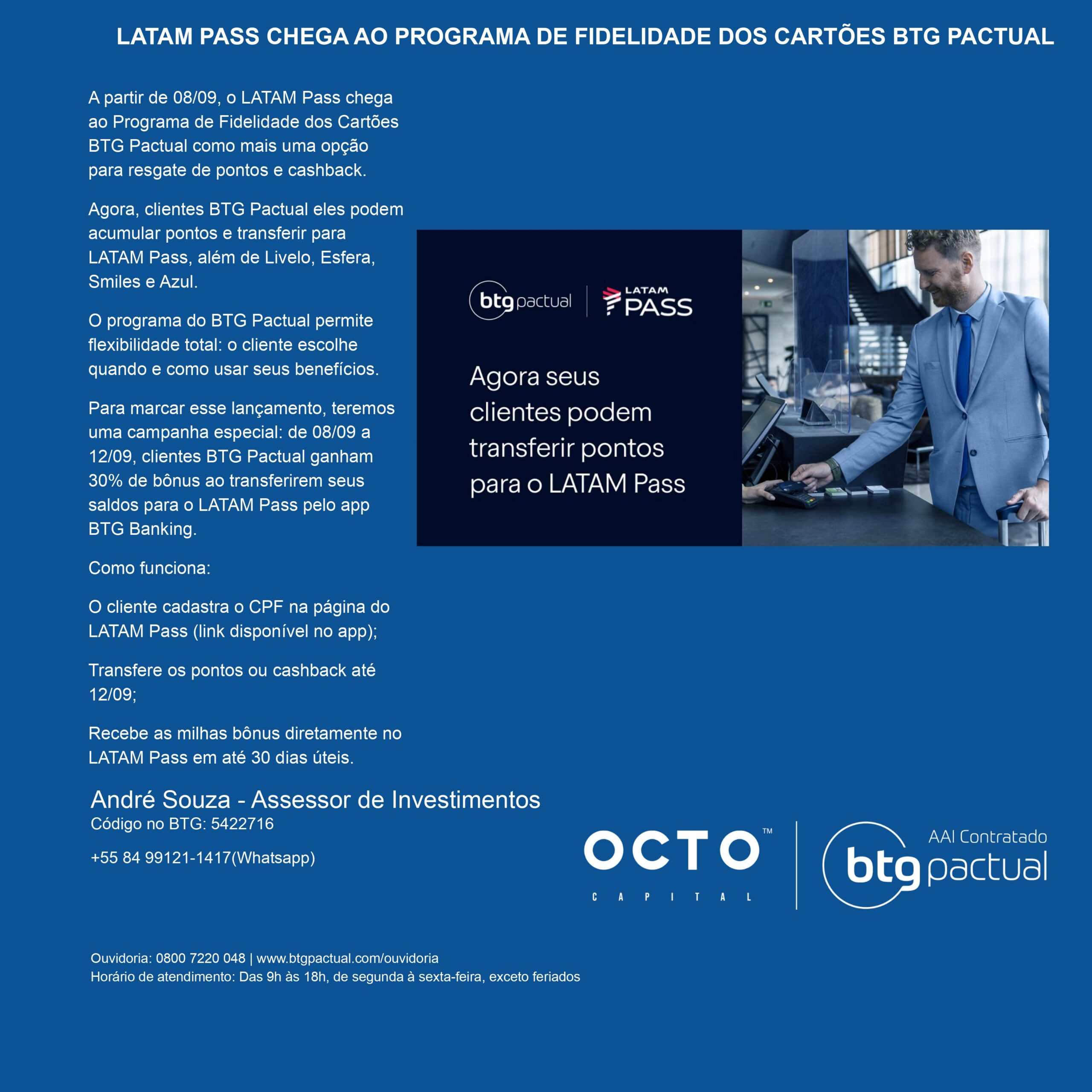 Parceria BTG Pactual e LATAM