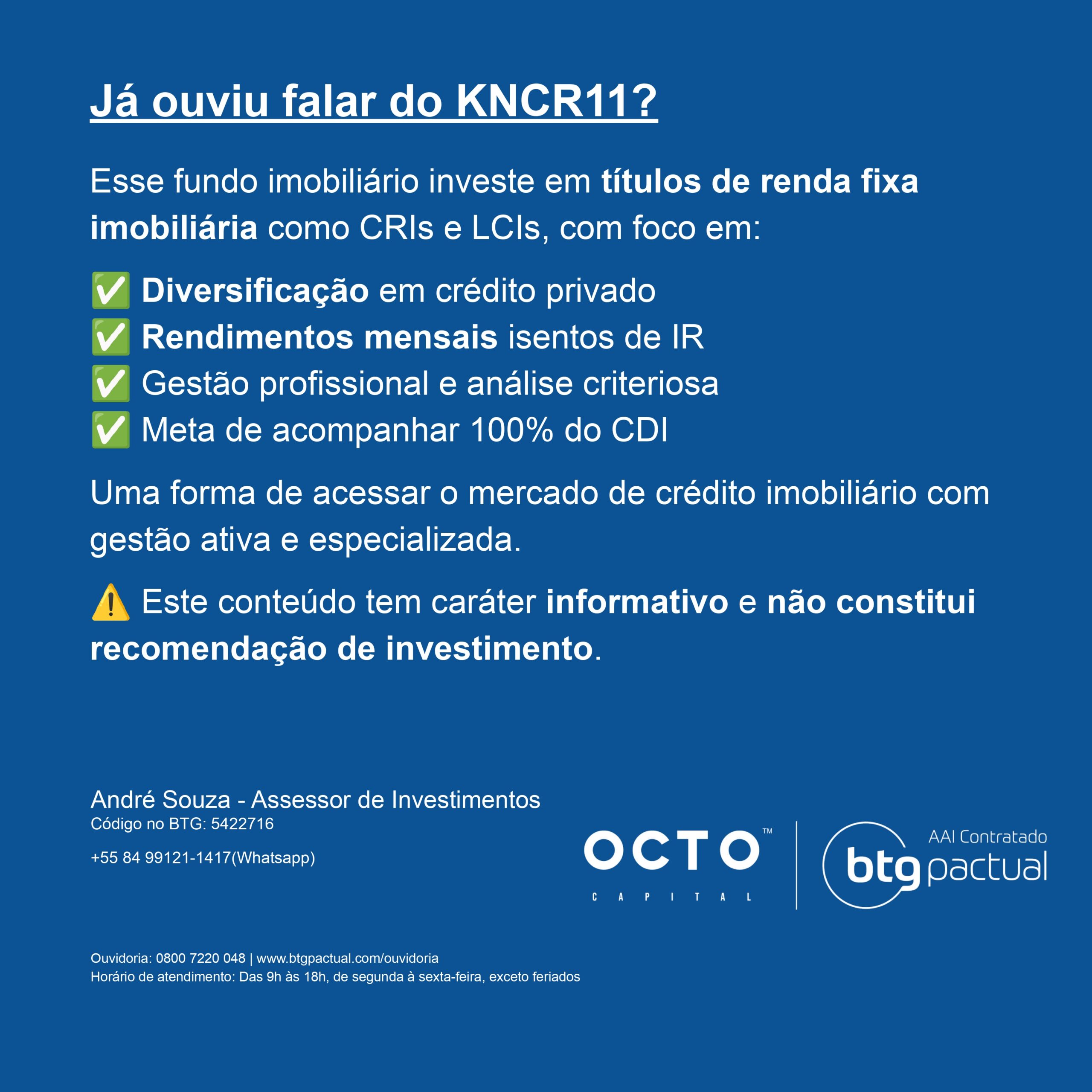 KNCR11: fundo imobiliário de crédito imobiliário