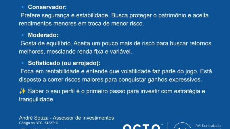 Você, qual é o seu perfil de investidor?