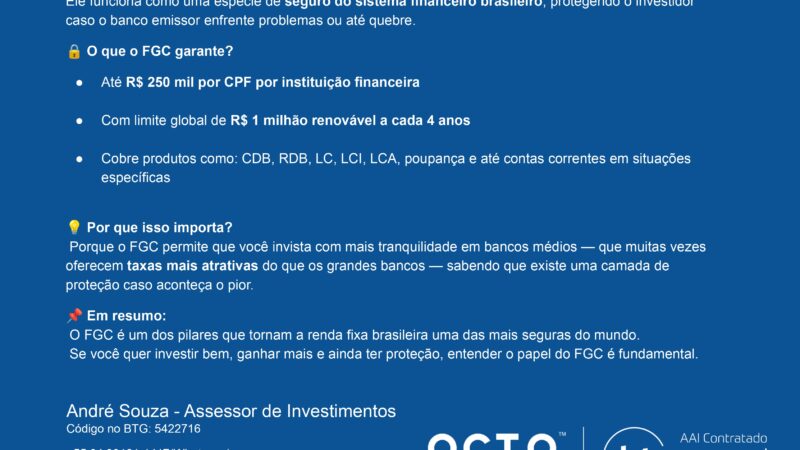 Fundo Garantidor de Créditos (FGC): O que é, como funciona e por que ele é importante para o investidor
