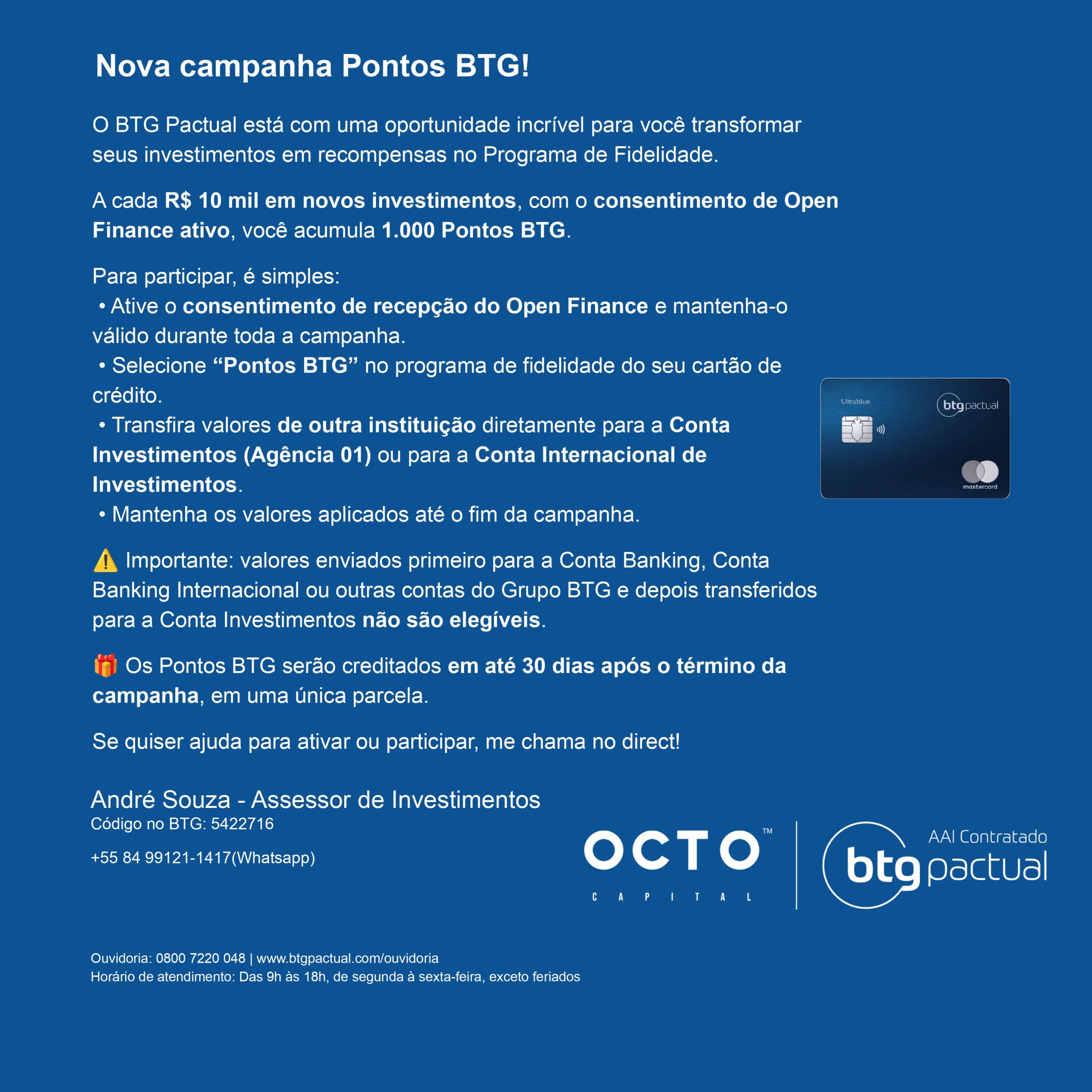 Campanha Pontos BTG: Como Funciona e Como Ganhar Pontos com Seus Investimentos